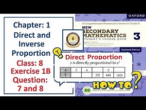 Exercise 1B Questions 7 and 8 – (Direct proportion) Complete solution – APS Math Class 8.