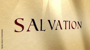 Ancient Parchment Text with Christian word Salvation