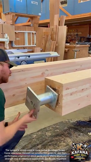 Glulam Beam Steel Connector Installation | Modern Timber Construction Technology
