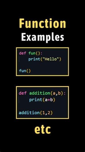 Function with some examples #python