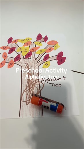 Preschool Activity: Alphabet Tree 🍁🍂🌳🪾 #preschool #fallactivities #homeschool