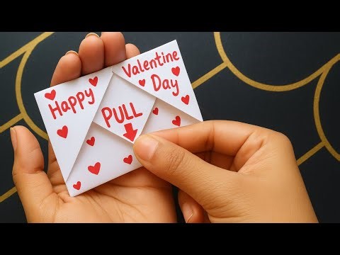 DIY - Pull Tab Origami Envelope Card || Letter Folding Origami || Valentine's Day Card/Greeting Card