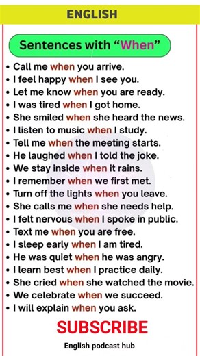 Master "WHEN" in English: 20 Daily Sentences!