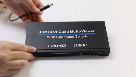 NIERBO HDMI Quad Multi-Viewer - 4 in 1 Out HDMI Switcher, 1080P, Seamless IR Control, 3D Support, 5 Modes for PC/STB/DVD