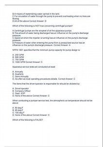 Pump Operator Exam Prep Questions And Answers With Verified Tests