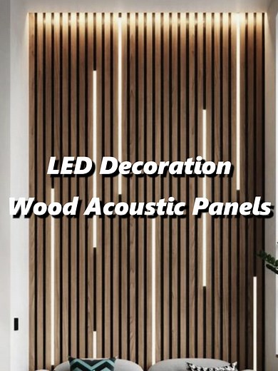 LED strips and acoustic panels are a perfect match! Free samples are available now. #acousticpanels #akupanel #slatwall #homedecor #led #diy