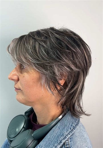Wolf cut & Highlights ✨ @Hare Studio NYC 646-881-6405 152 Allen st Manhattan NY 10002 #harestudionyc #haircolor #highlights #wolfcut #shorthair