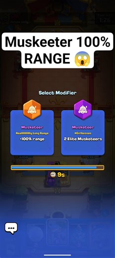 Musketeer at 100% Range in CHAOS Mode | Clash Royale Shorts