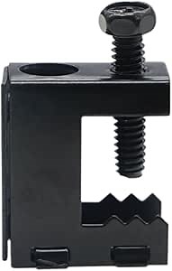 1/4"-20 Beam Clamps, Black Steel Bolt-on Beam Clamp for 1/4" and 3/8" Threaded Rod, S-hooks and Bridle Rings, 50 Packs