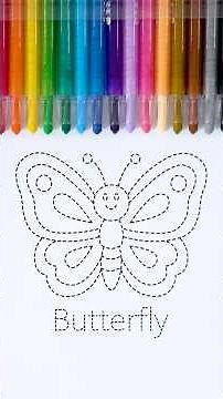 Butterfly🦋 Dotted Line Drawing and Coloring | 나비 점선 그림 그리고 색칠하기 #butterflydrawing #coloringpages