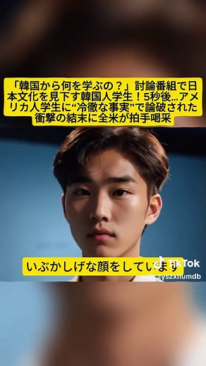 #1【海外の反応】「韓国から何を学ぶの？」討論番組で日本文化を見下す韓国人学生！5秒後…アメリカ人学生に“冷徹な事実”で論破された衝撃の結末に全米が拍手喝采【衝撃】#韓国人#アメリカ人#日本文化#海外の反応