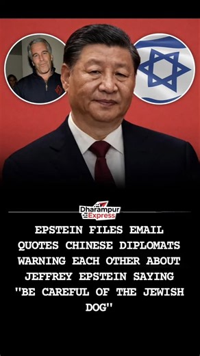 Dharampur Express on Instagram: "🚨BREAKING:🇺🇸🇨🇳 Epstein files reveal email quoting diplomats warning about Jeffrey Epstein. Among the documents recently released in the Epstein Files, there is an unverified email attributed to Jeffrey Epstein in which he recalls sitting with diplomats - including those described as Chinese - who allegedly warned each other about him using the phrase "be careful of the Jewish dog." The quote appears in an email Epstein sent to an associate recounting an earl