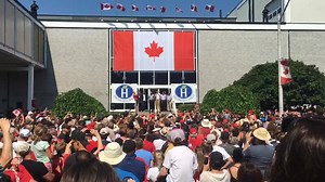 Prime Minister Justin Trudeau in Leamington for Canada Day. He's at Highbury Canco celebrating with hundreds of people. | CBC Windsor