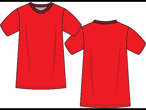 “How to Draw a T-Shirt Flat Sketch (Beginner Fashion Design) Front View