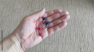 Terminals and wires, spare parts for equipment repair in hand