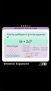 EXPAND a BINOMIAL using PASCAL's TRIANGLE #mathtutorial #maths #mathematics #mathhelp #mathsshorts