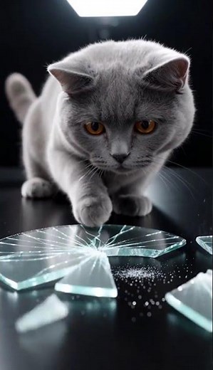 Sugar Glass ASMR | British Shorthair Cat Cracking Sweet Crystal Sheet 🐾🍬