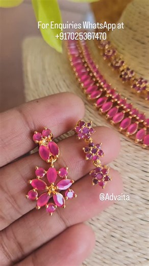 Premium Ruby Stone Necklace Collections [Ruby Necklace, Ruby stone, stone necklace, Premium Necklace, adstone necklace] | Advaita - Handcrafted Jewellery