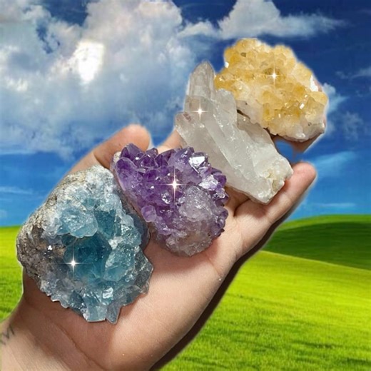 Amethyst, Citrine, Celestite & Quartz Crystal Cluster Set | Energy Healing Crystals | 4 Piece Crystal Bundle | Christmas Gift | You Pick! - Etsy