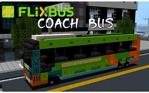 【MINECRAFT载具教程】如何制造一辆（MAN狮子Flixbus）长途客车_我的世界