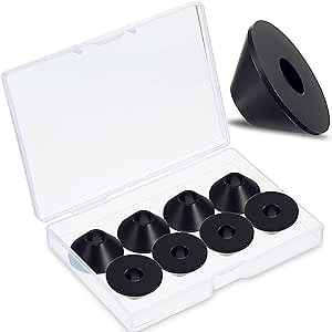 8Pcs Non Slip Toilet Seat Hinges Fittings 8mm Toilet Seat Rubber Washer Rubber Cone Washer Toilet Seat Fixture for Loose Toilet Seats, 0.98 x 0.39 Inch