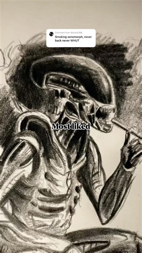 Never Give Up... Drawing a Smoking Xenomorph! 👽