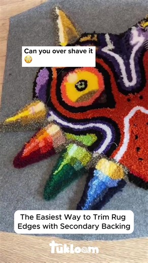 From rough to clean—rug edge trimming tutorial ｜ tufting rugs business #tuftingrugsbusiness #rugtrim #tuftinggun #smallbusiness