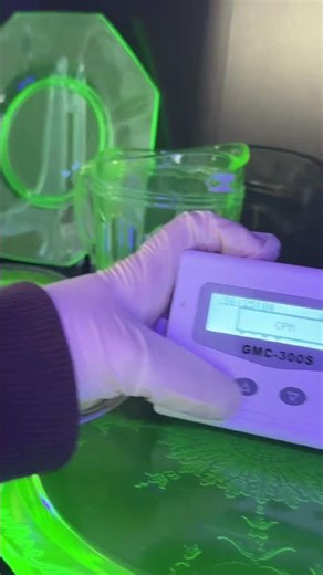 Testing some of my uranium glass pieces #science #ohnomoments