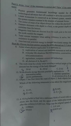 Freshman Physics Mid-Exam