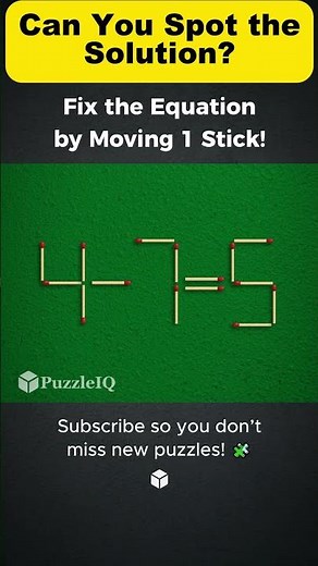 🧩 Can You Spot the Solution? | Matchstick Puzzle Challenge | Brain Teaser