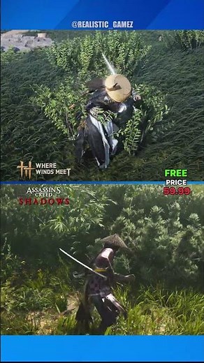 Where Winds Meet vs AC Shadows — Foliage Severing Test 🌿⚔️