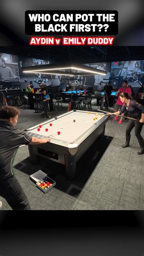 FIRST PERSON TO POT THE BLACK BALL WINS VS EMILY DUDDY (WOMEN'S PROFESSIONAL POOL PLAYER) Emily Duddy “The Billiard Bombshell” | Aydtheapprentice