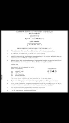 Geography Paper One Answers: 2021 & 2022