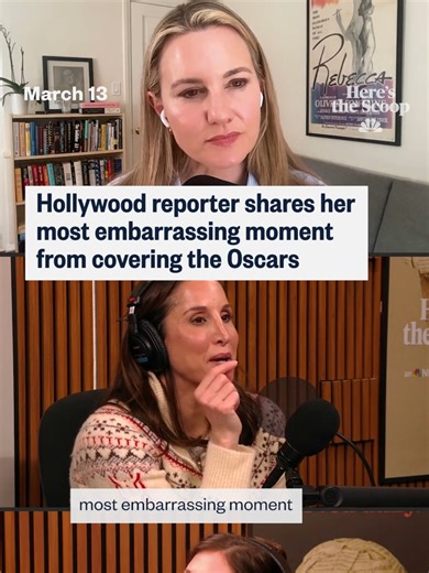 NBC News’ Rebecca Keegan shares one of her most embarrassing moments from more than a decade of covering the Academy Awards. For an early look at the full