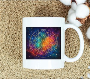 Flower of Life Coffee Mug, Spiritual Boho Gift, Abundance Mug - Etsy