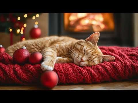 12 Hours of Soothing Cat Music 😻 Cat Anxiety Piano for Deep Calm 🔥 Warm Fire for Healing Peace 🌷