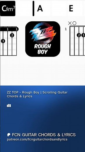 ZZ TOP - Rough Boy | Scrolling Guitar Chords & Lyrics #guitar #rock #music #bass #zztop #classic