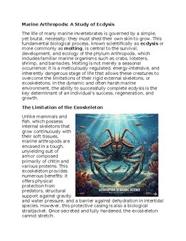 Arthropods in Marine Sciences Sub-Plan Classwork Homework