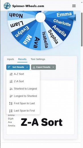 Sorting Spinner Wheel Results - Tutorial for Free Online Spinner Tool
