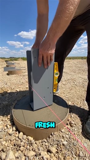 This is the wet-setting method — the bracket is pushed into fresh concrete while it’s still soft. #ConcreteWork #SmartBuild #fblifestyle | Quechua TV