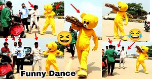Dancing with strangers on Road 🤣 Funny Teddy bear Pranks 😆 | Mr Crazy