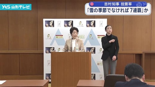 【山形】吉村知事 投票率「雪の季節でなければ７連覇」か（YTS山形テレビ）