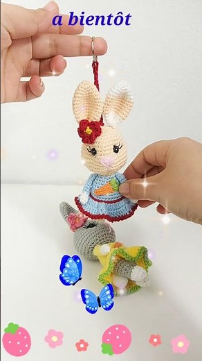Porte-clés lapin au crochet