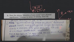 [Solved] Does the phrase "direction of zero vector" have physic... | Filo