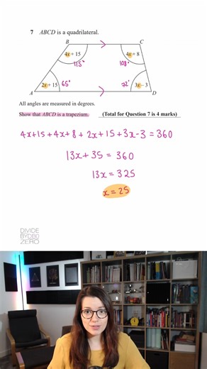 Full walkthrough✅ Level: GCSE Higher Calculator or Non-Calculator: Calculator Topics: Forming & Solving Equations, Trapeziums, Angles in Parallel Lines Past Paper: Edexcel June 2024 Paper 2 Q7 Save this for revision watch more GCSE Higher content on my YouTube channel (LINK IN BIO). 💡 New content every week - follow/ subscribe to stay updated! #GCSEMaths #GCSEHigher #MathsRevision #Edexcel #PastPapers #ExamTechnique #FormingEquations #SolvingEquations #Trapezium #AnglesinParallelLines #StudyTok
