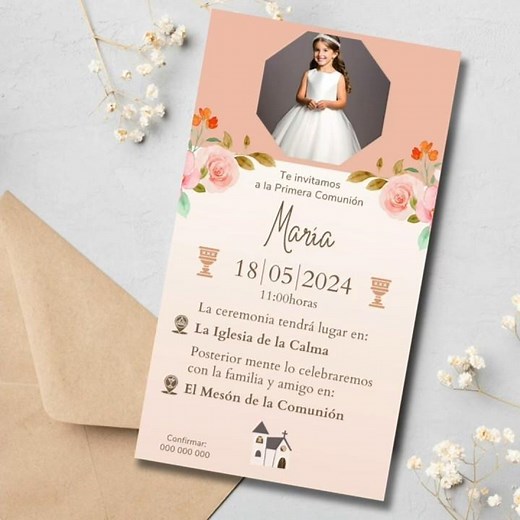 INVITACIÓN VIRTUAL CON FOTO NIÑA