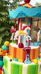 A close up of this beauty!! #cake #bake #baker #kids #dumbo # Disney #carousel #circus #elephantlove #cakesofinstagram | The Mad Chef