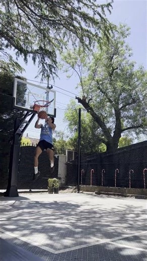 Rim grazer or windmill. One hand or two. 10 feet or 8.5.