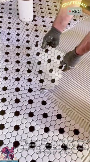 Stylish decorative floor tile installation #video #viral