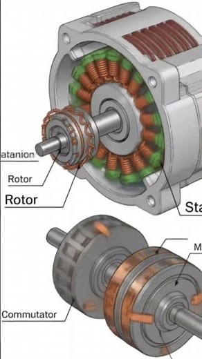 ​🤯 Stator vs Rotor: DC Motor Explained in 1 Minute! ⚙️​#dcmotor#stator#rotor#electricalengineering